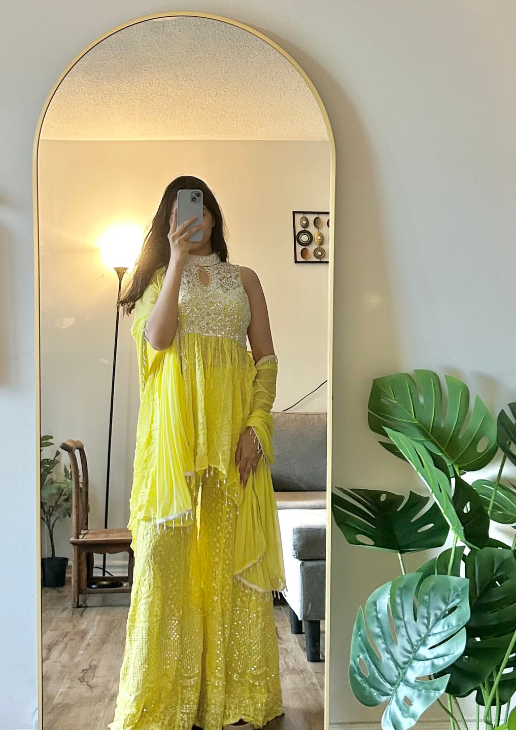 Customer photo review of Sunshine Yellow Handcrafted Palazzo Set | Label S4U