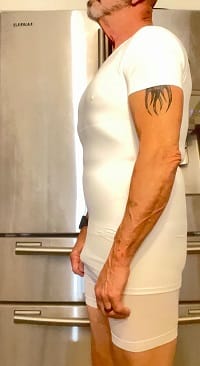 Customer photo review of SCULPME™ Sharkskin Short Sleeve Shirt | Moderate Compression, Double-Layer Abs Support