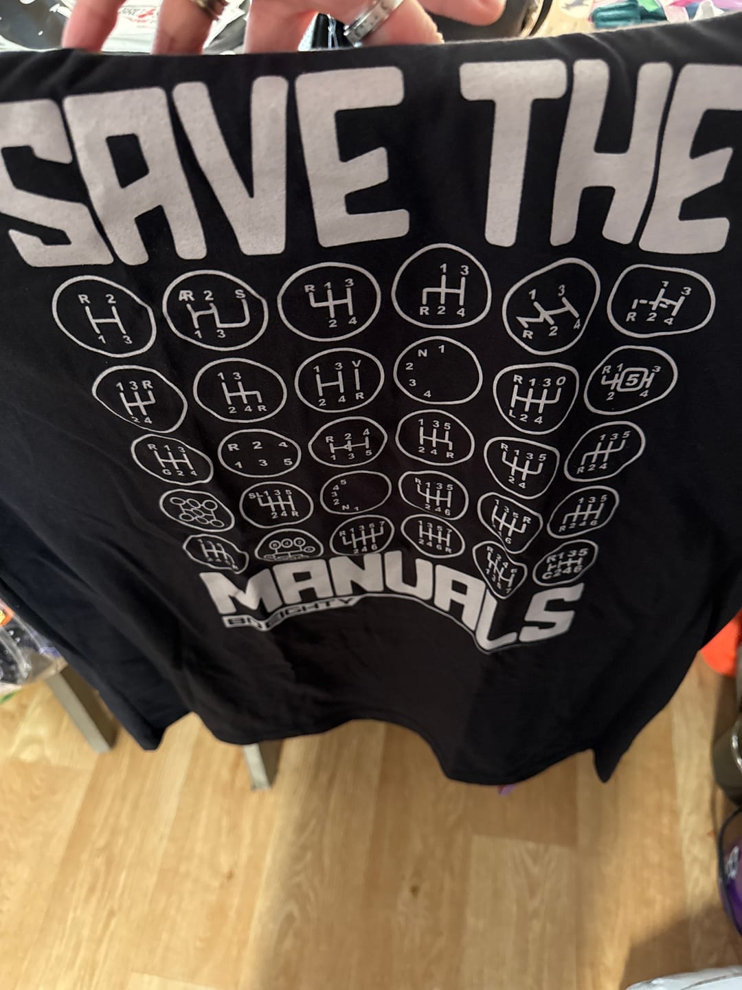 Customer photo review of 80Eighty® Save The Manuals Shirt