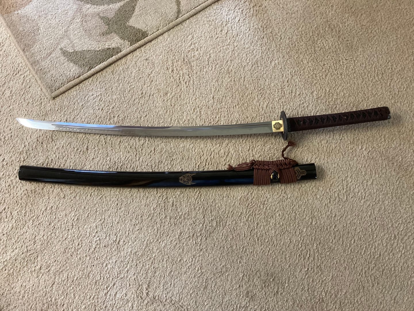 Customer photo review of The Hannya Handmade Katana Clay Tempered T10 Steel