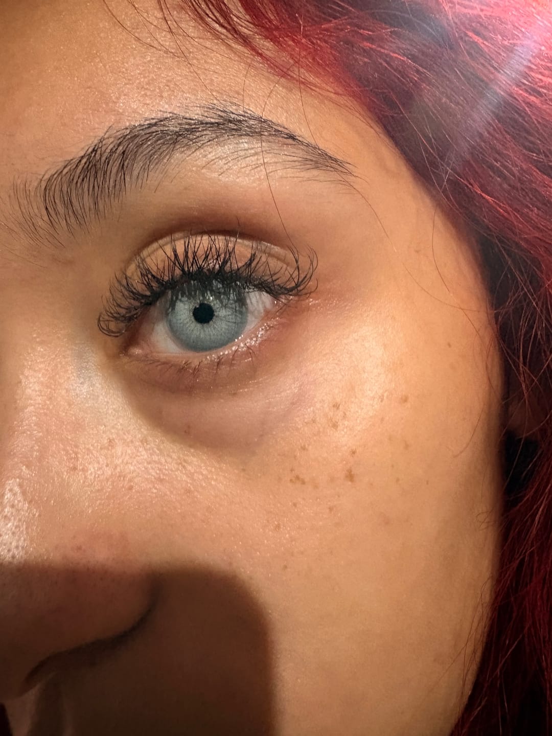Customer photo review of Clover Blue Prescription Colored Contact Lenses