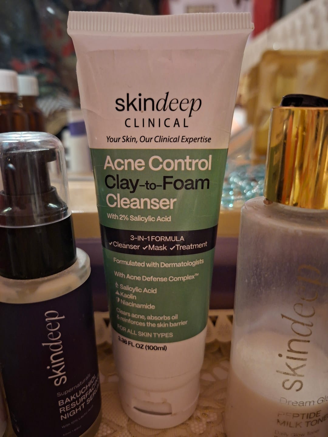 Customer photo review of Acne Control Clay-to-Foam Cleanser