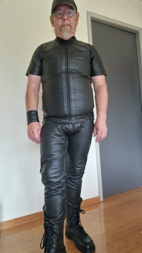 Customer photo review of Leather Biker Shirt