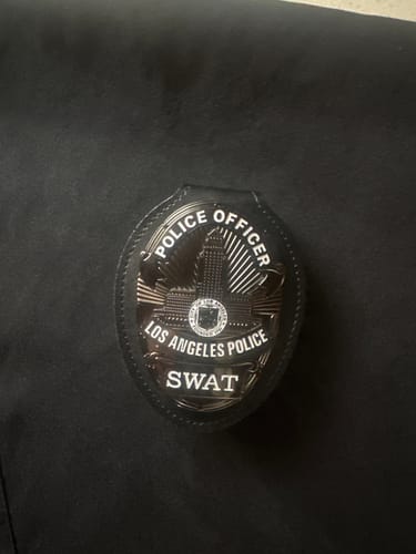 Customer photo review of LAPD Los Angeles Police SWAT Badge Solid Copper Replica Movie Props