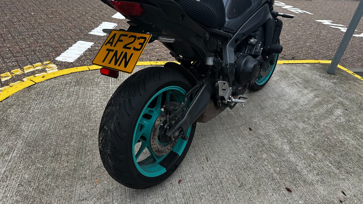 Customer photo review of Metal Pressed Motorcycle Number Plate – 9 x 7 Inches