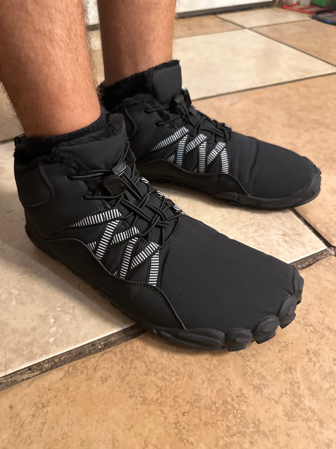 Customer photo review of Carter Elite - Non-slip & Universal Winter Barefoot Shoe