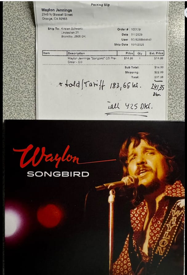 Customer photo review of Waylon Jennings "Songbird" CD Pre-Order