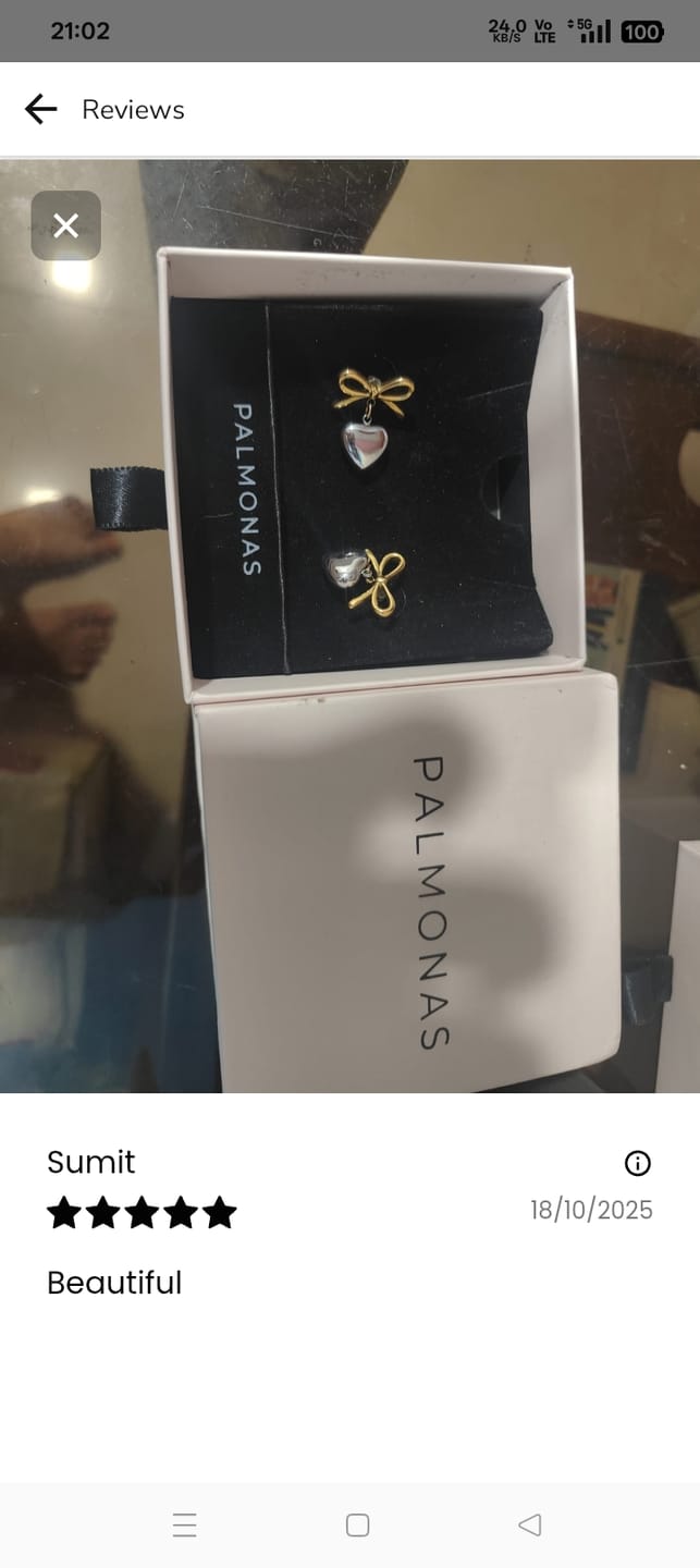 Customer photo review of Bi-metal Wrapped With Love Earrings