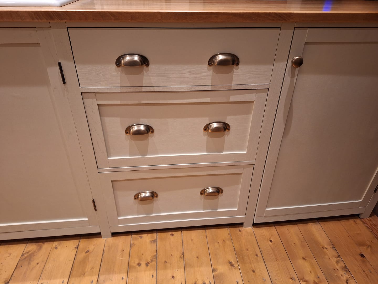 Customer photo review of Classic Aged Brass Cupboard Handles