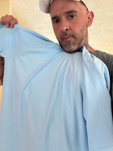 Customer photo review of Training Sport Tee - Sky Blue