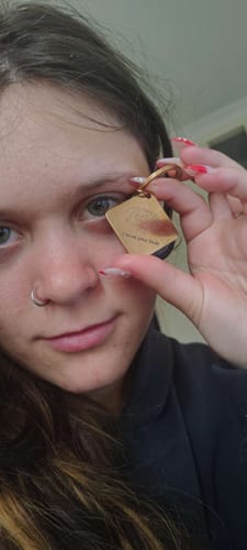 Customer photo review of Soulmate Custom Engraved Photo Keychain