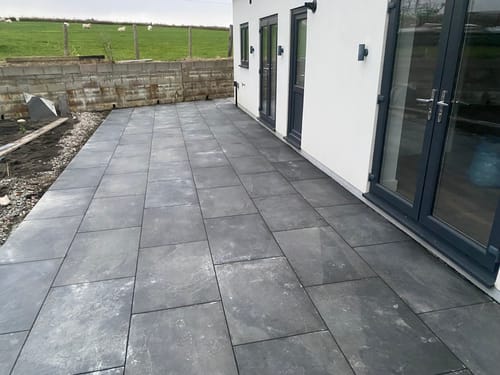 Customer photo review of Slate Noir - Black Porcelain Paving Tiles - 900 x 600 x 20mm