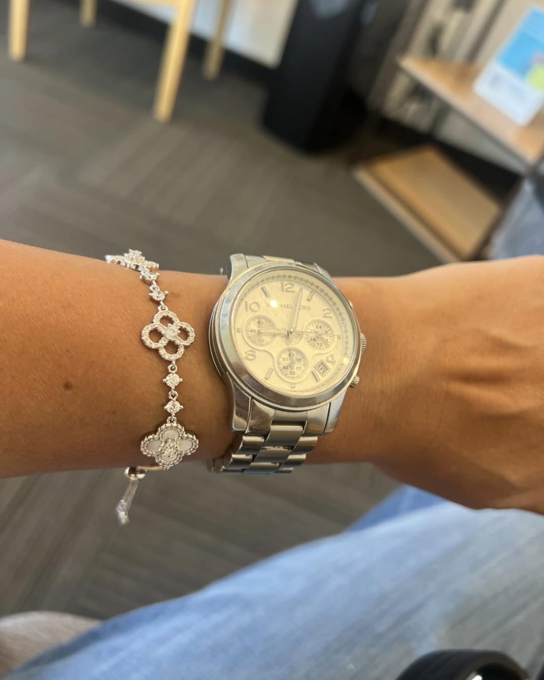 Customer photo review of Clover Mother of Pearl Bracelet