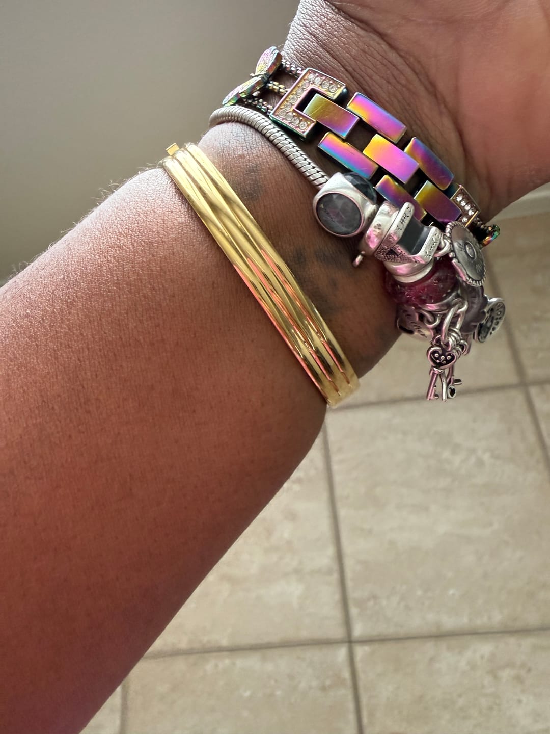 Customer photo review of Chunky Layered Bangle