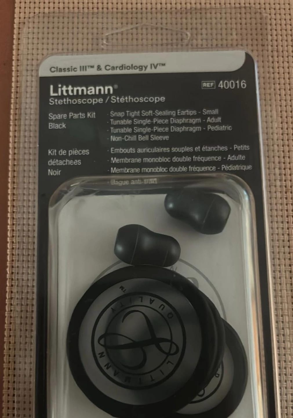 Customer photo review of 3M Littmann Stethoscope Spare Parts Kit - CORE Digital/Classic III/Cardiology IV - Black