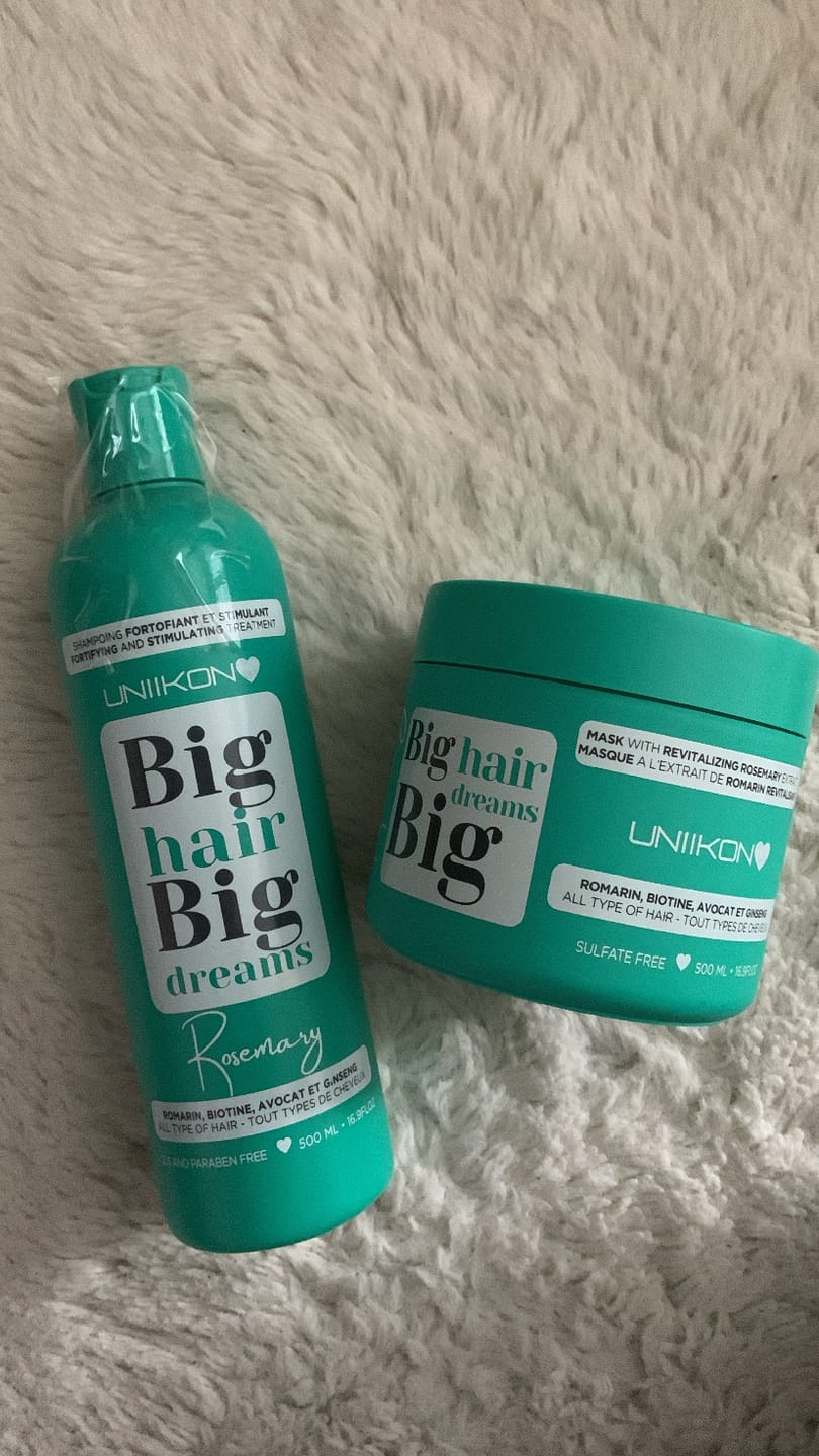Customer photo review of Gamme Rosemary - Kit Complet - Shampooing, masque - Tout type de cheveux