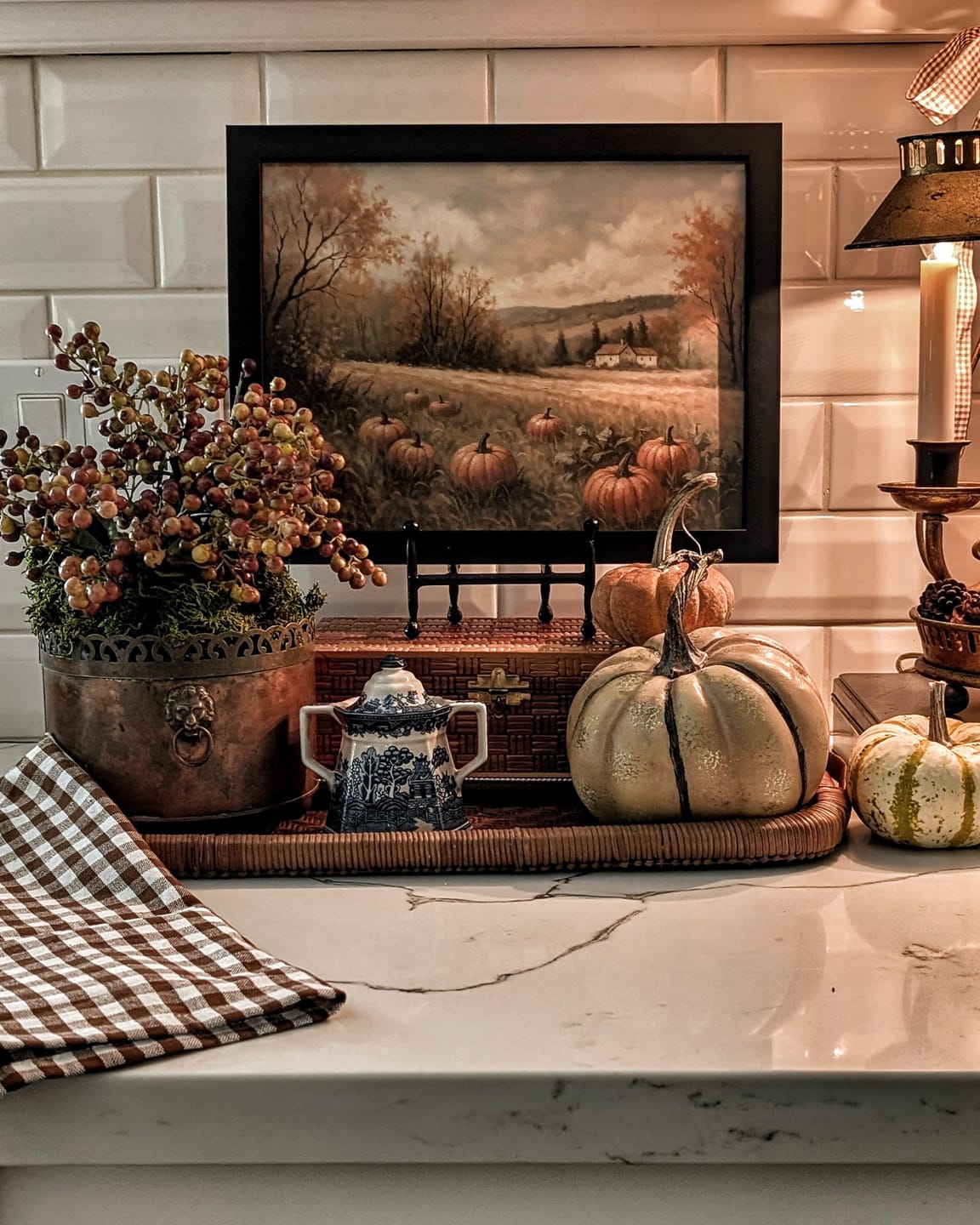 Customer photo review of Pumpkins in a Field Fall Painting