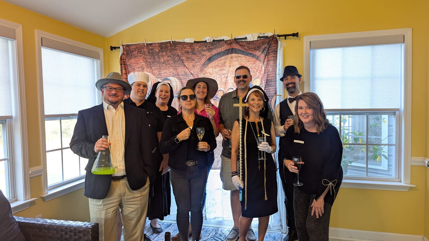 Customer photo review of A Wine Tasting Themed Murder Mystery Game Kit