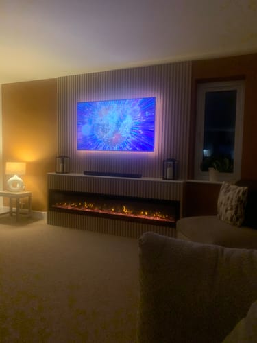 Customer photo review of Premium Acoustic Slatted Wall Panel (Multiple Colours)