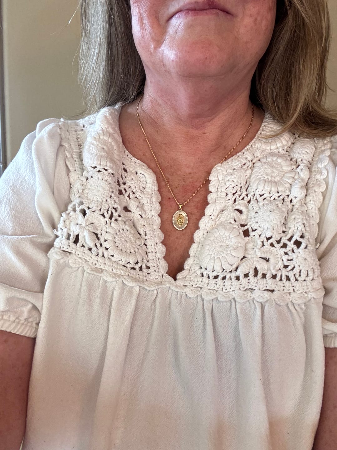 Customer photo review of Holy Mother Mary Necklace