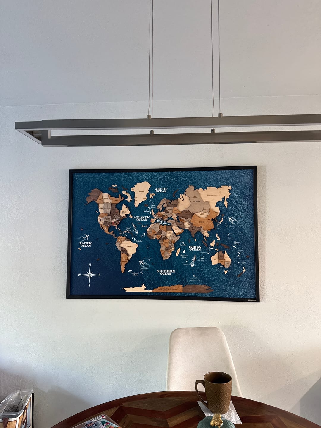Customer photo review of 3D Wooden Panel World Map Multicolor