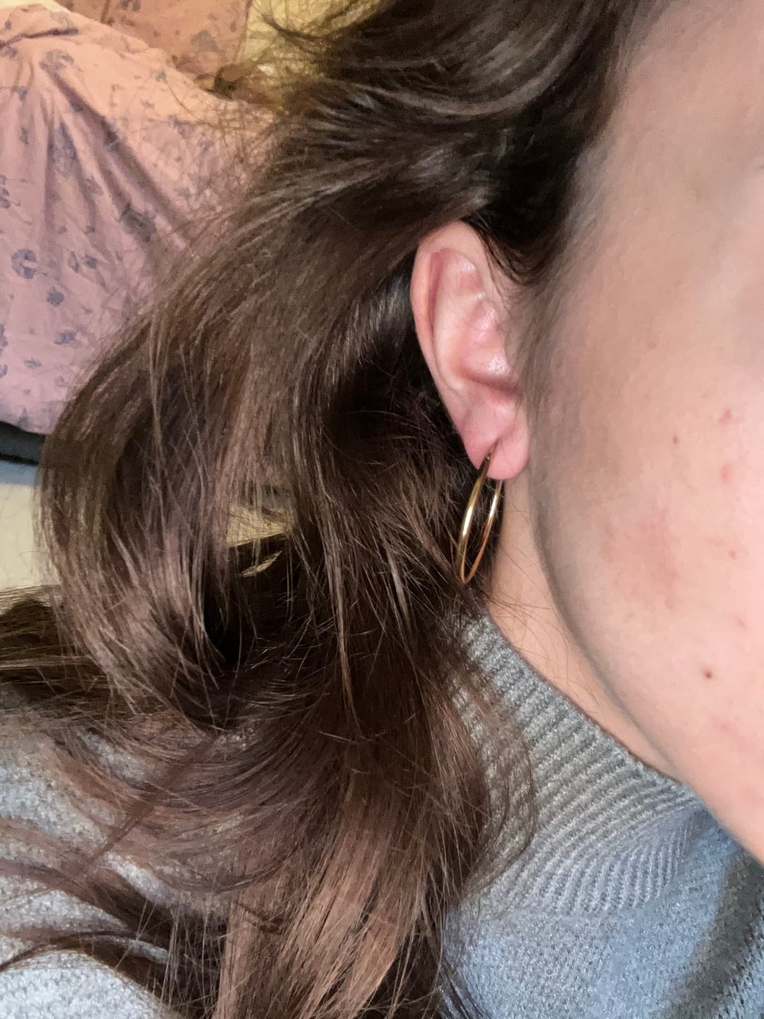 Customer photo review of My Huggies Hoop Earrings