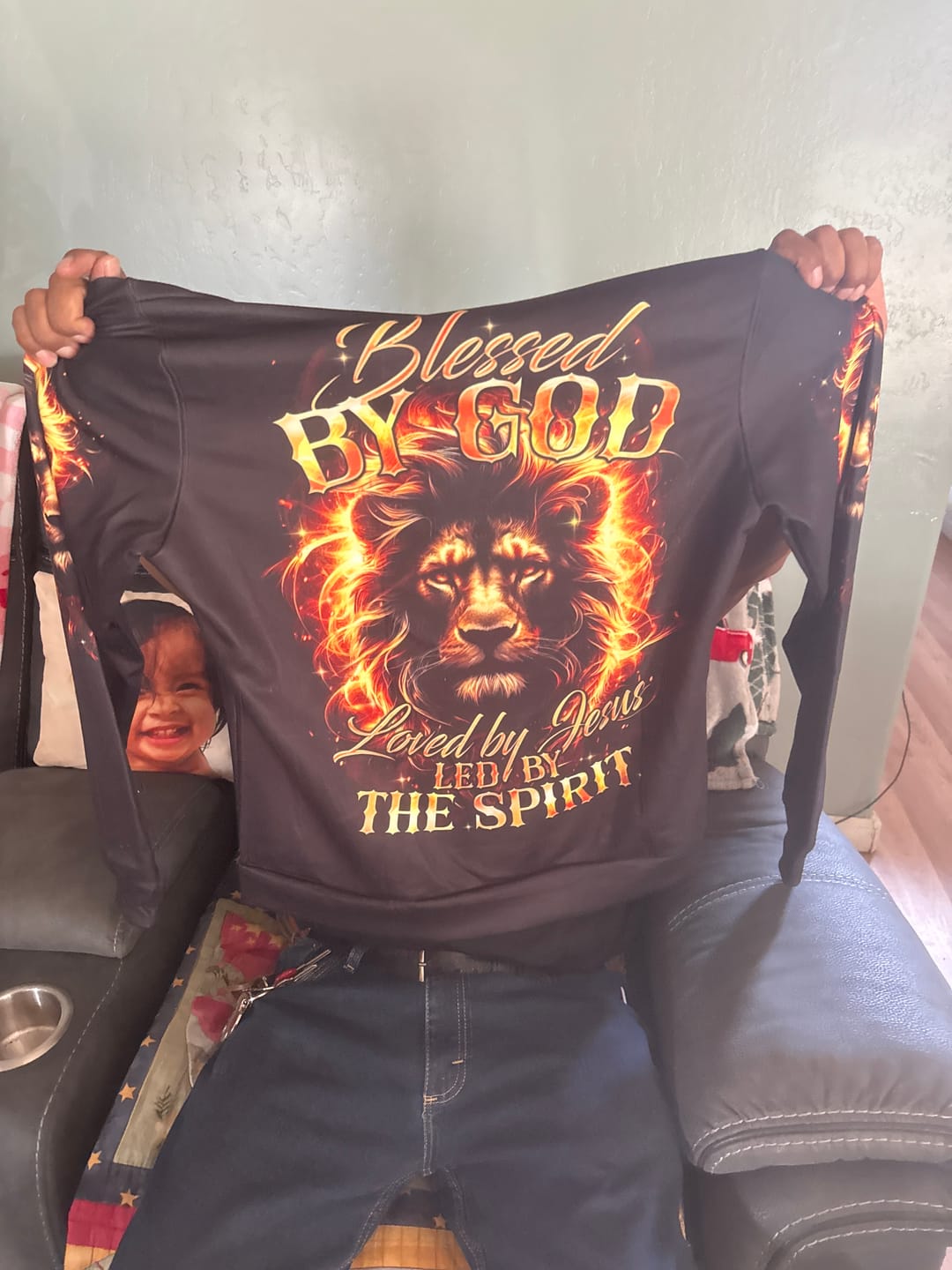 Customer photo review of Blessed By God Lion Women's All Over Print Shirt - Tytd2808251