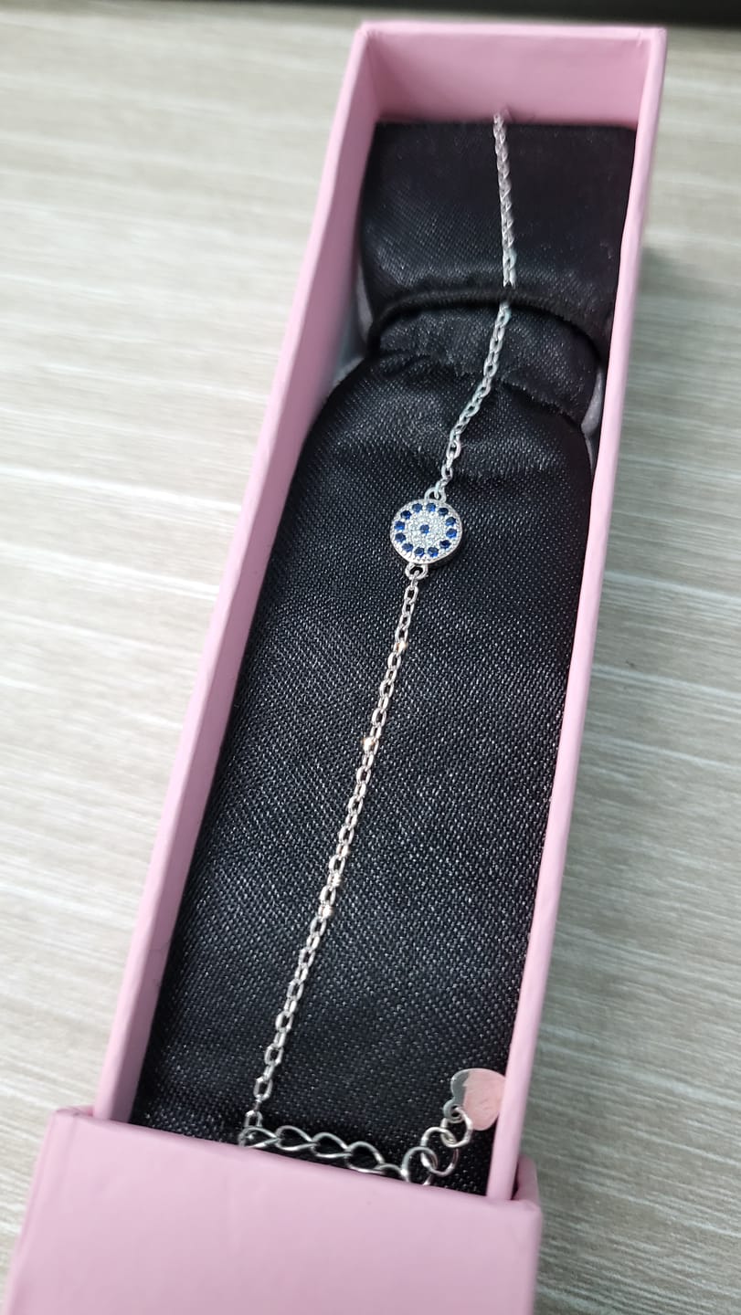 Customer photo review of Silver Evil Eye Bracelet