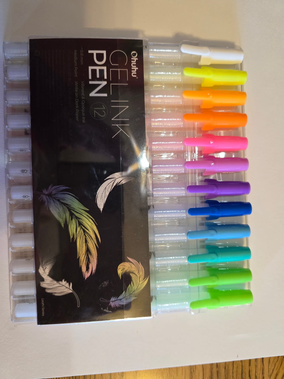 Customer photo review of Ohuhu Gel Pens - Gold, Silver, White & Colorful 12-Pack