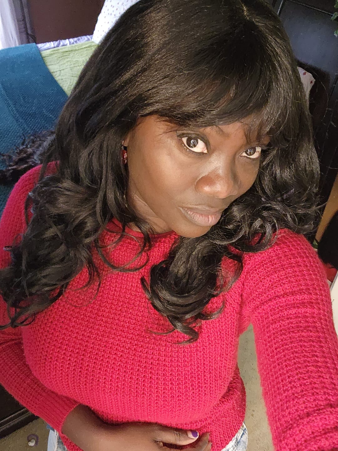 Customer photo review of Sensationnel Glamzy Glueless HD Lace Crown Wig –  TINSY