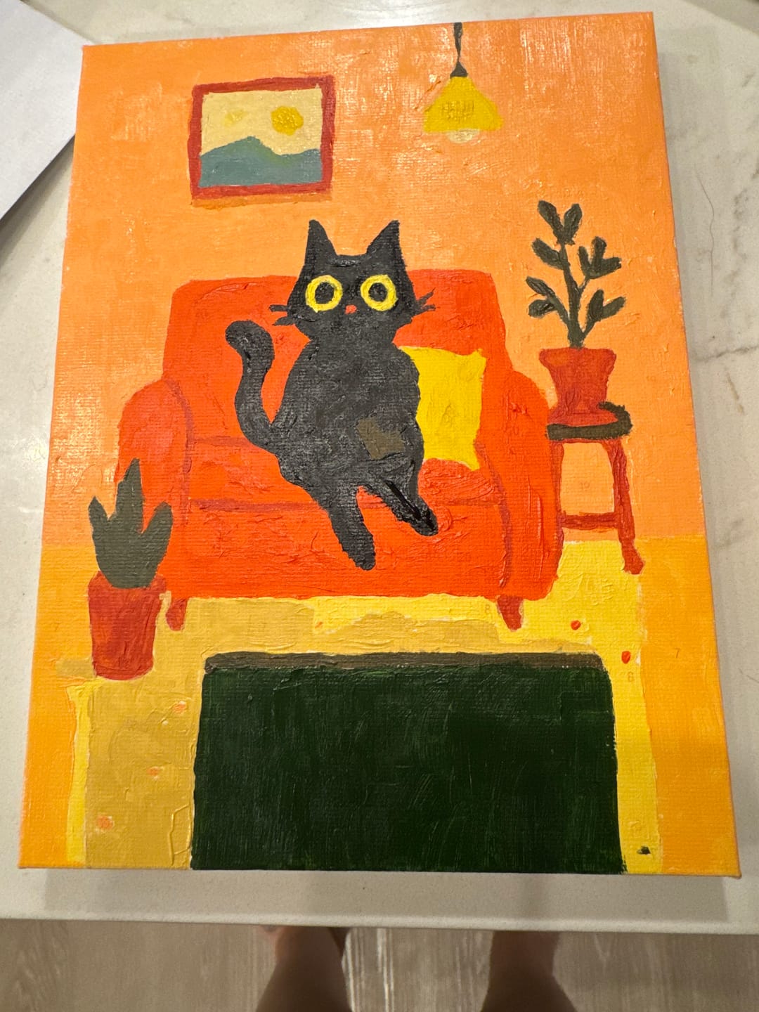 Customer photo review of 6 Mini Paintings - The Black Cat Set