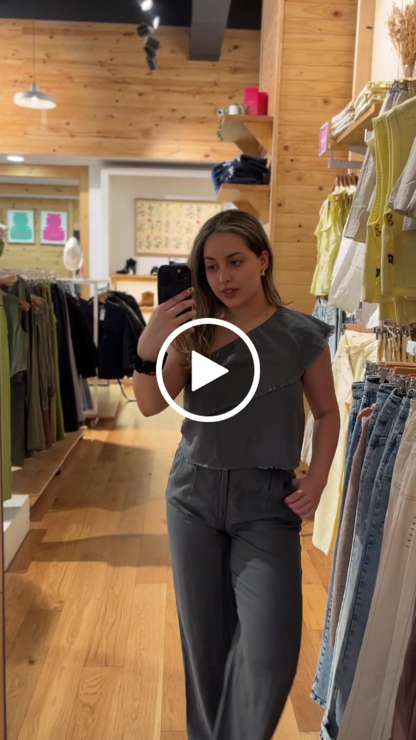 Customer video review of Pantalón Lino Liso Grey