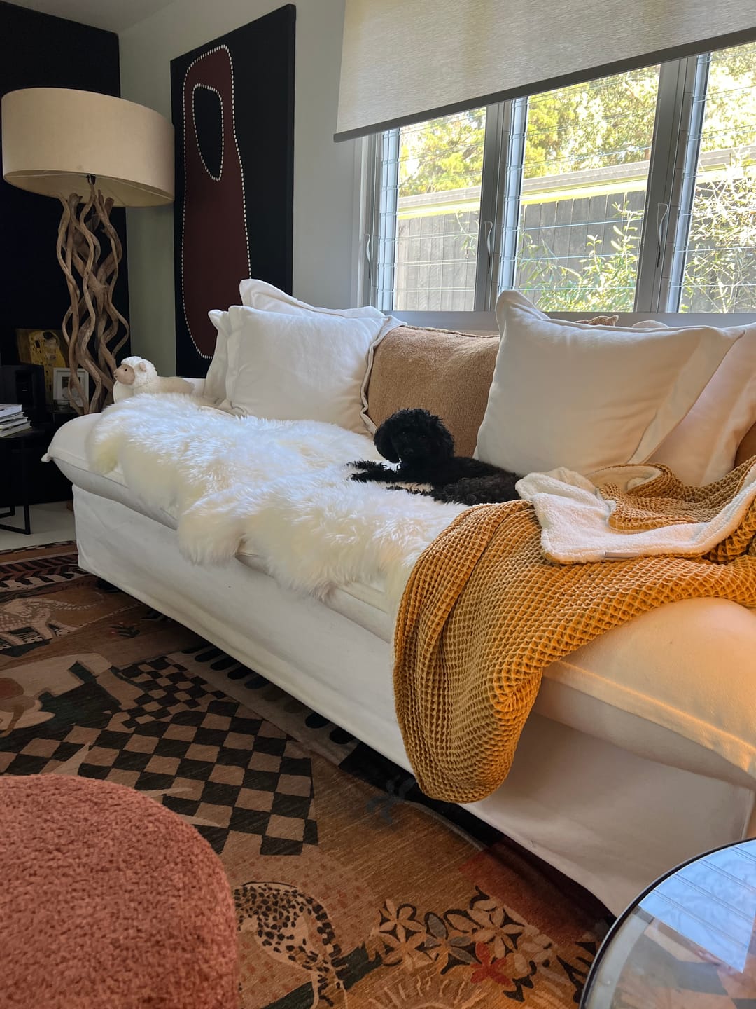 Customer photo review of Double Long Wool Sheepskin Rug
