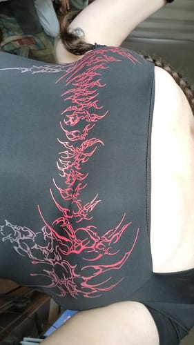 Customer photo review of Women's Void Tech™ Dark Ember Bodysuit [NIGHTMARE]