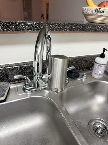 Customer photo review of AguaCure NanoFilter™ Filtro Purificador de Agua de Acero Inoxidable