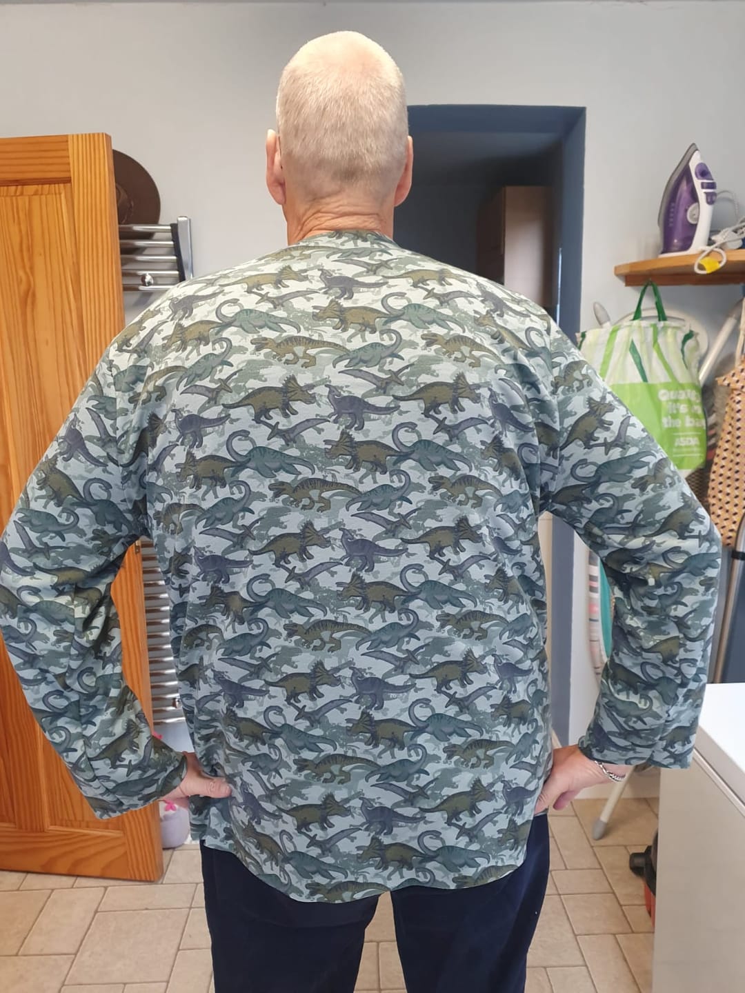 Customer photo review of Dinosaurs Sweatshirt Fabric