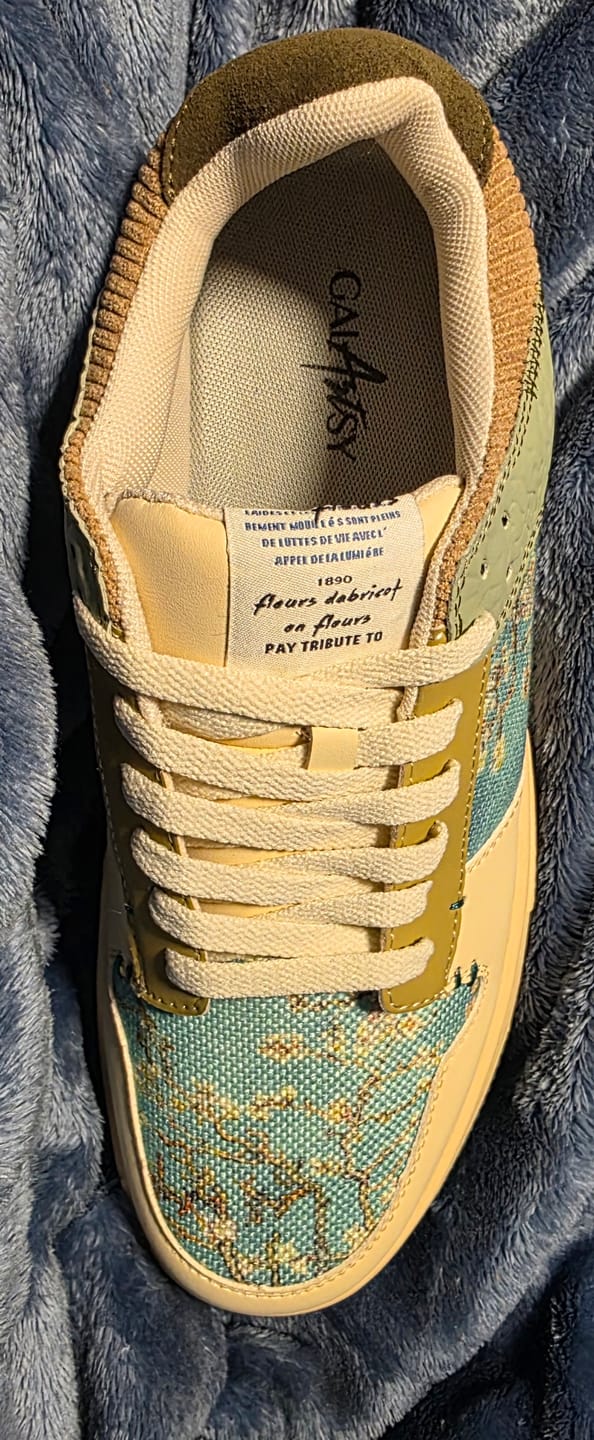 Customer photo review of Van Gogh Almond Blossoms inspired sneakers