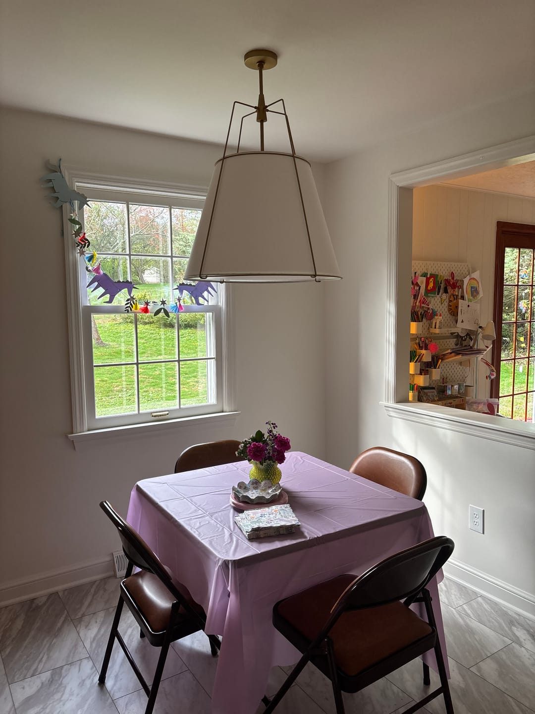 Customer photo review of Modern Fabric Conical Drum Cage Pendant Light