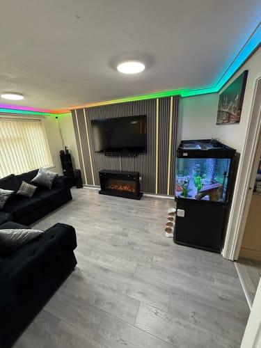 Customer photo review of Premium Acoustic Slatted Wall Panel (Multiple Colours)