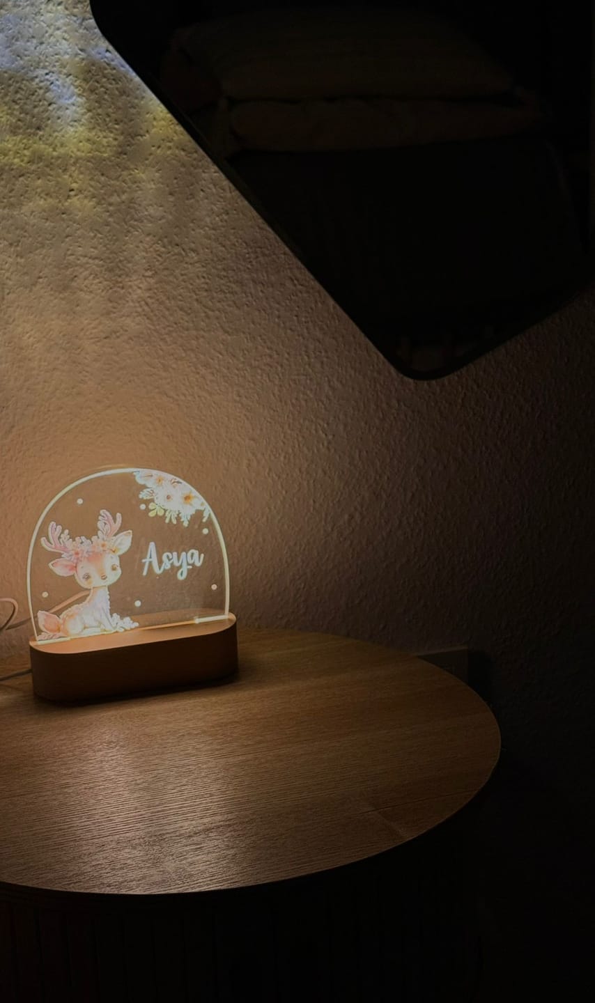 Customer photo review of Nachtlicht Kinder personalisiert - Baby Reh