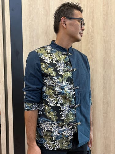 Customer photo review of Patchwork Shawl Design Long-sleeved Shirt