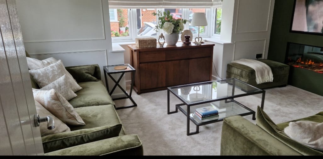 Customer photo review of Hudson Glass Metal Coffee Table - Dark Bronze