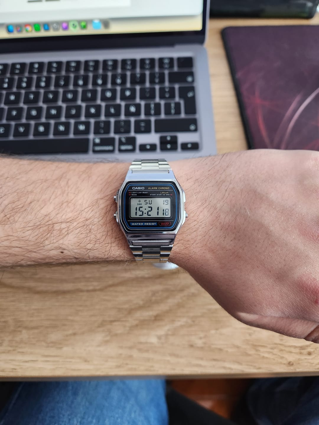 Customer photo review of Reloj Casio Vintage A158WA-1DF Azul/Plateado