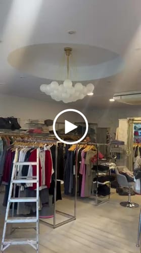 Customer video review of Modern Hanging Glass Cluster Bubble Chandelier Light
