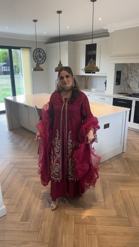 Customer photo review of Embroidered Chiffon Suit | BD-3003