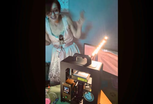 Customer photo review of 2PCS Orange Pink 1950s Jacquard Dress & Mesh Embroidered Apron