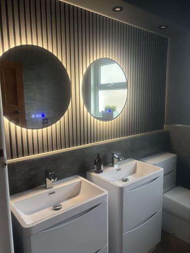 Customer photo review of Premium Acoustic Slatted Wall Panel (Multiple Colours)