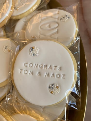 Customer photo review of Engagement Cookie Box