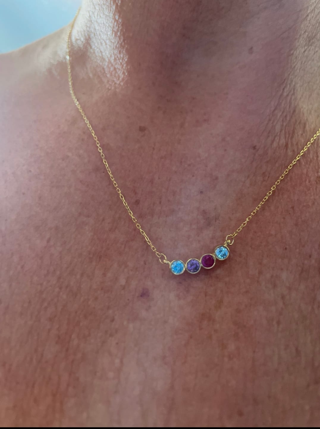 Customer photo review of Family Birthstone Necklace