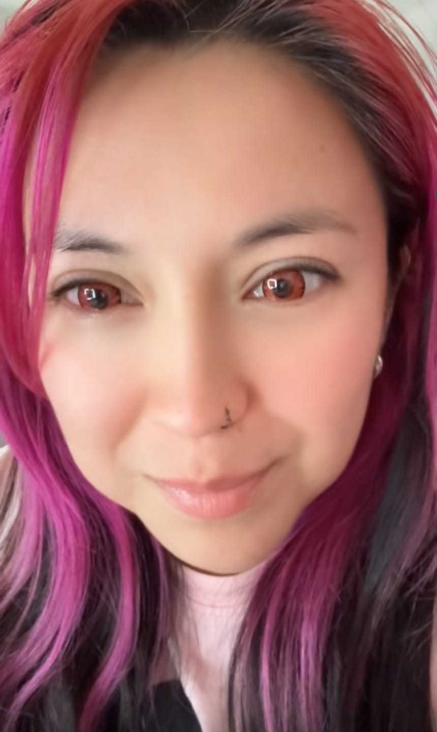 Customer photo review of Cosplay Lucifer's Eye Red Prescription Colored Contact Lenses